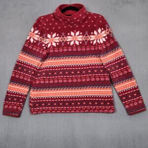 Vintage L.L. Bean Red and White Cowl Neck Sweater